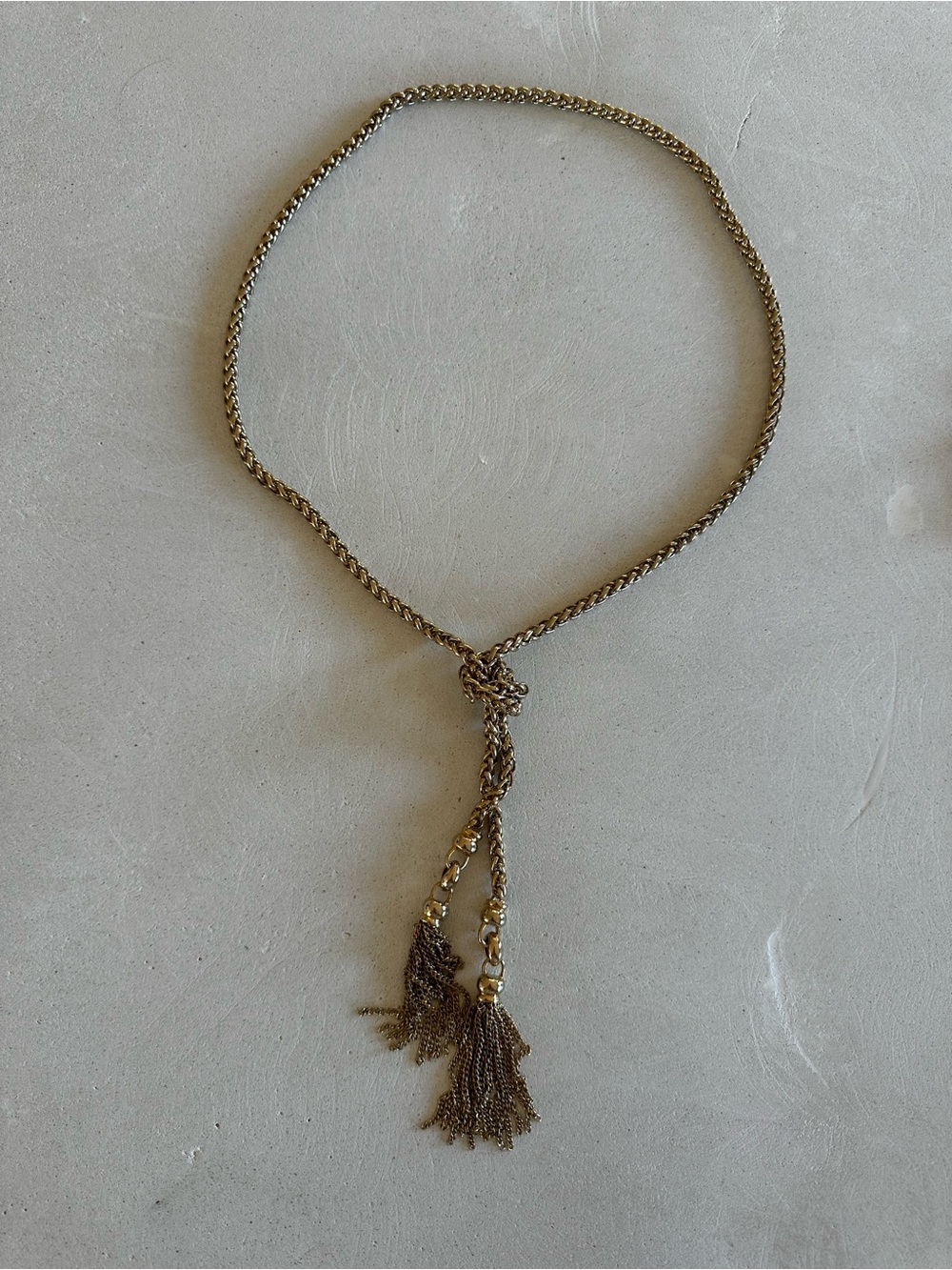 bebe Gold-Tone Double Tassel Lariat Necklace